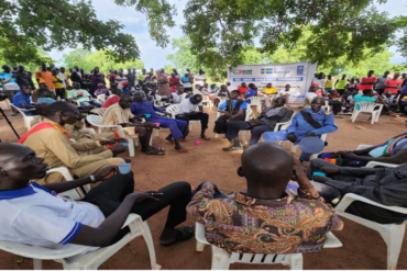 Hundreds of youth from Mbolo, Terekeka, and Yirol West Counties at take-tea-together in Tali Payam on Monday June 26, 2023