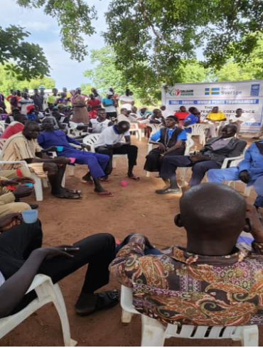 Hundreds of youth from Mbolo, Terekeka, and Yirol West Counties at take-tea-together in Tali Payam on Monday June 26, 2023