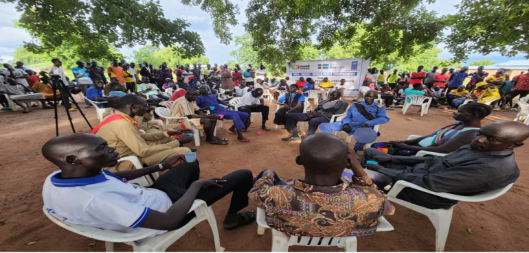 Hundreds of youth from Mbolo, Terekeka, and Yirol West Counties at take-tea-together in Tali Payam on Monday June 26, 2023