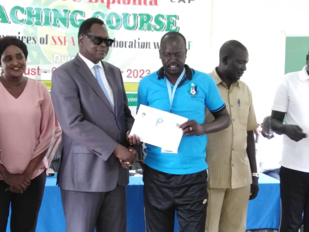 South Sudan Football Association graduates thirty coaches this afternoon in Juba