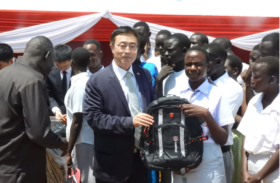 Chinese embassy donates textbooks, scholastic materials to Chinese built school