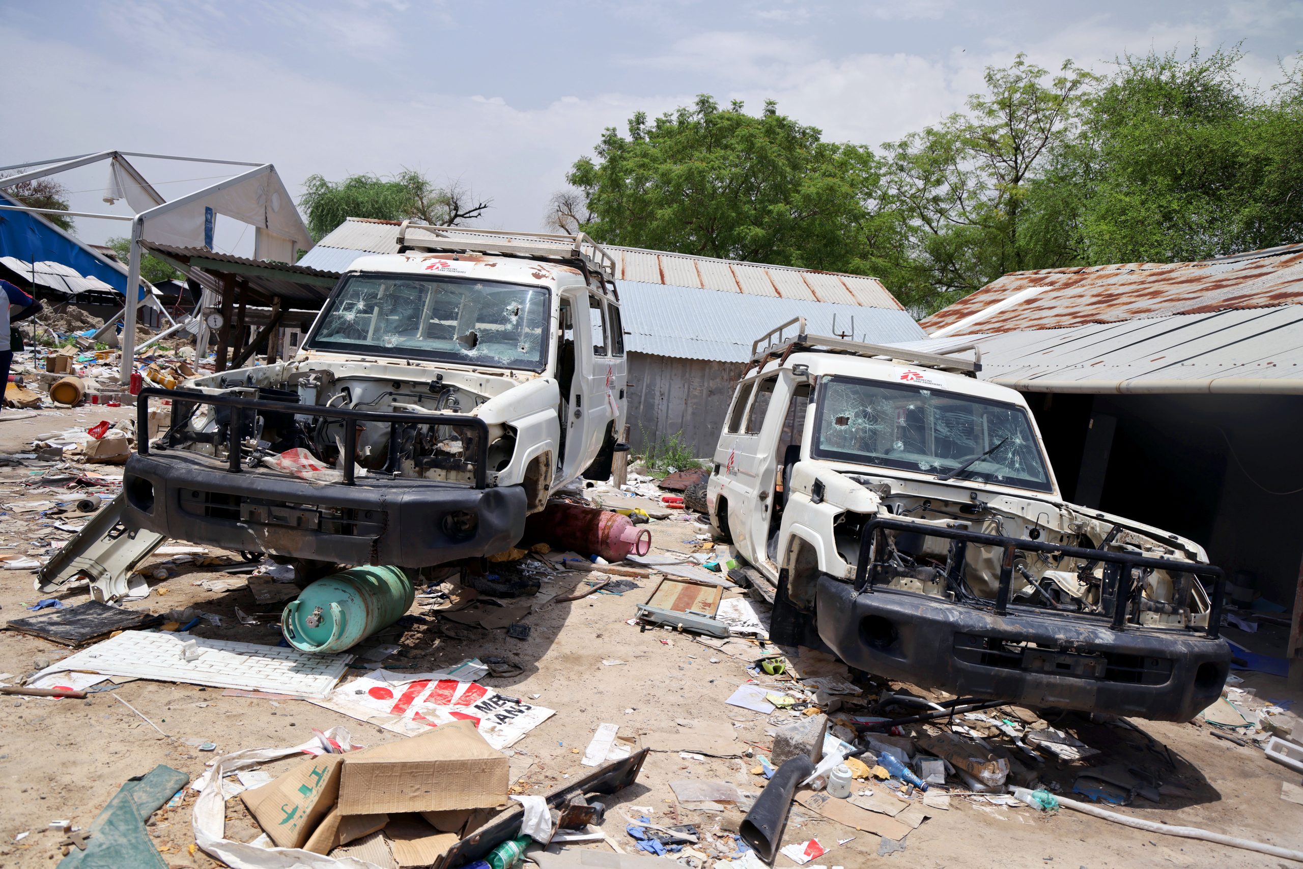 MSF vehicles were destroyed and vandalized following the bombard