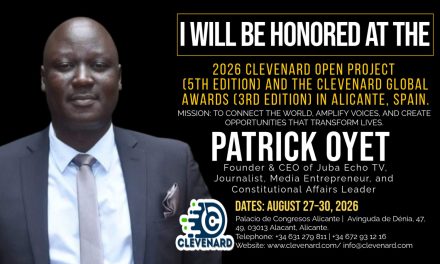 Patrick Oyet to Receive Prestigious Clevenard Global Award in Spain.