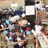 UNMISS peacekeepers assisting displaced civilians